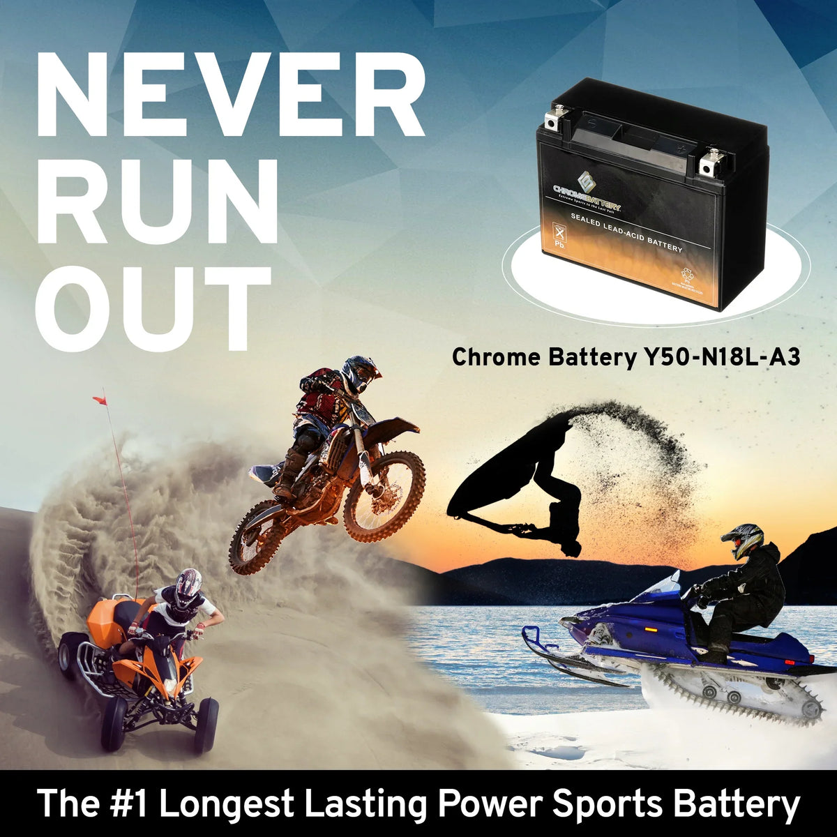Volt,20 Ah, M6250h Cca) Y50-n18l-a3 Chrome replaces 44006 12 260 Gtx18l-bs Battery Sports Power (50-n18l-a3 Battery