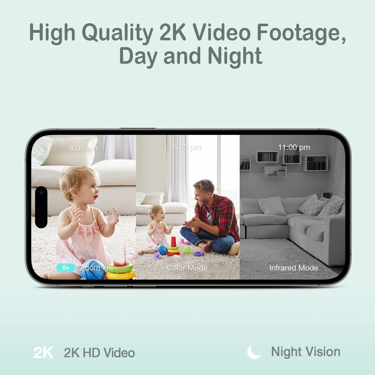 Detection, Monthly Smart Background 2K with Monitor(FSA&HSA Audio, Video Vision, Sense-U Night Crying Person/Baby Eligible) Baby Pan-Tilt-Zoom, No 2-Way Zone Talk, Fee, Sound/Motion Activity