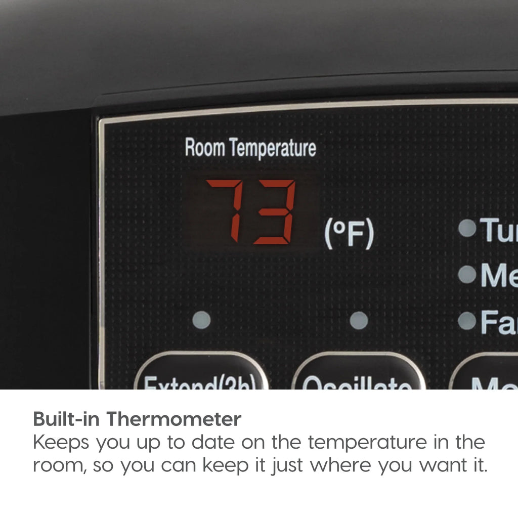 Motion 1500-Watt with Black Sensor, Built-in WOOZOO Heater Oscillating Portable Thermometer, USA IRIS
