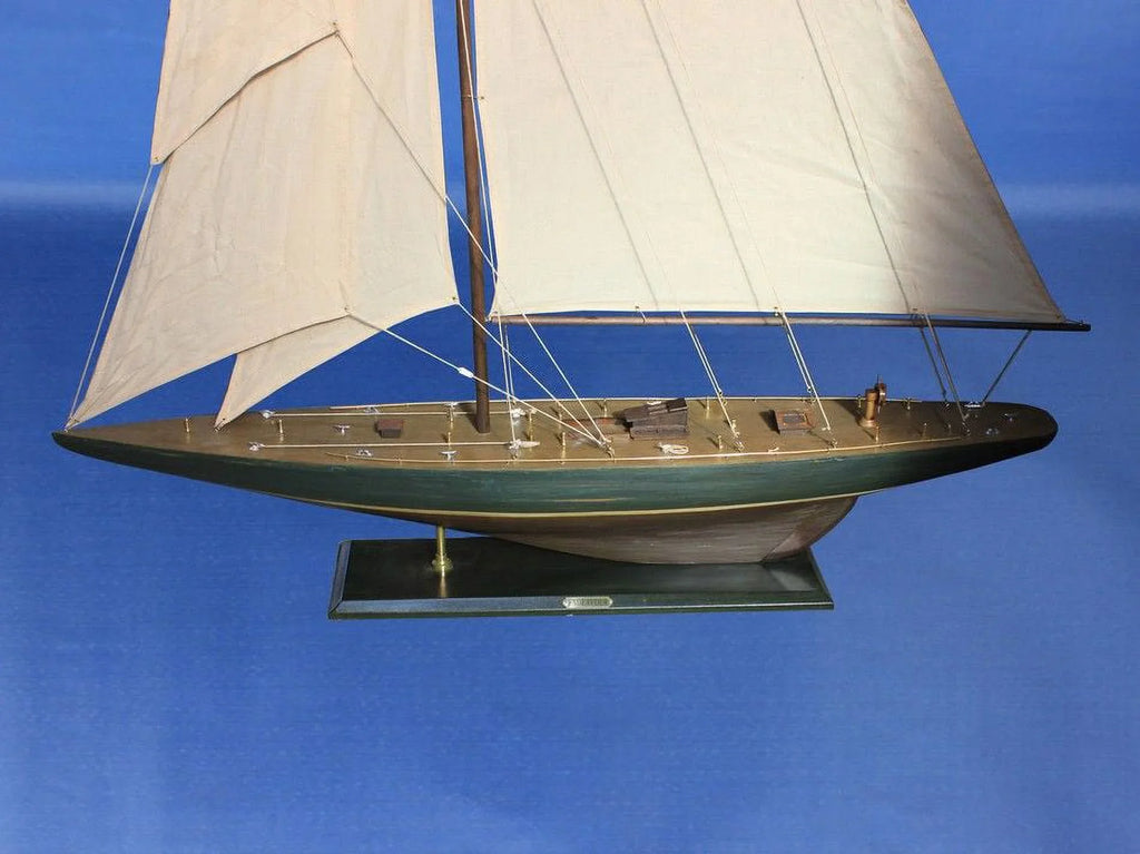 '-ENDEAVOUR60 60 Sailboat Handcrafted Decor in. Decoration- Endeavour Rustic Wooden Model R