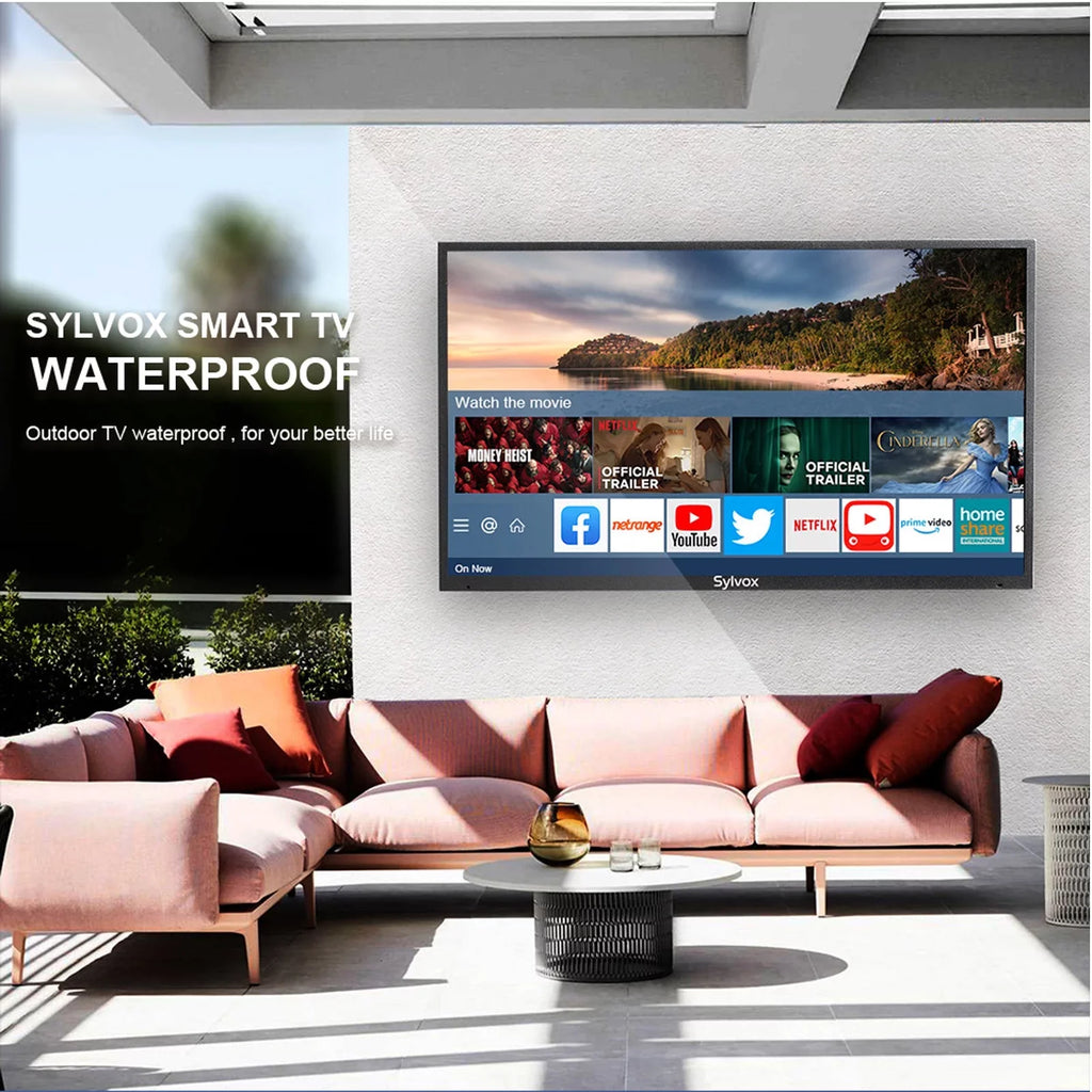 UHD SYLVOX Series) 2000 (Pool exterior Nits with Waterproof 4K 43" TV, Smart Sun TV IP55 Full