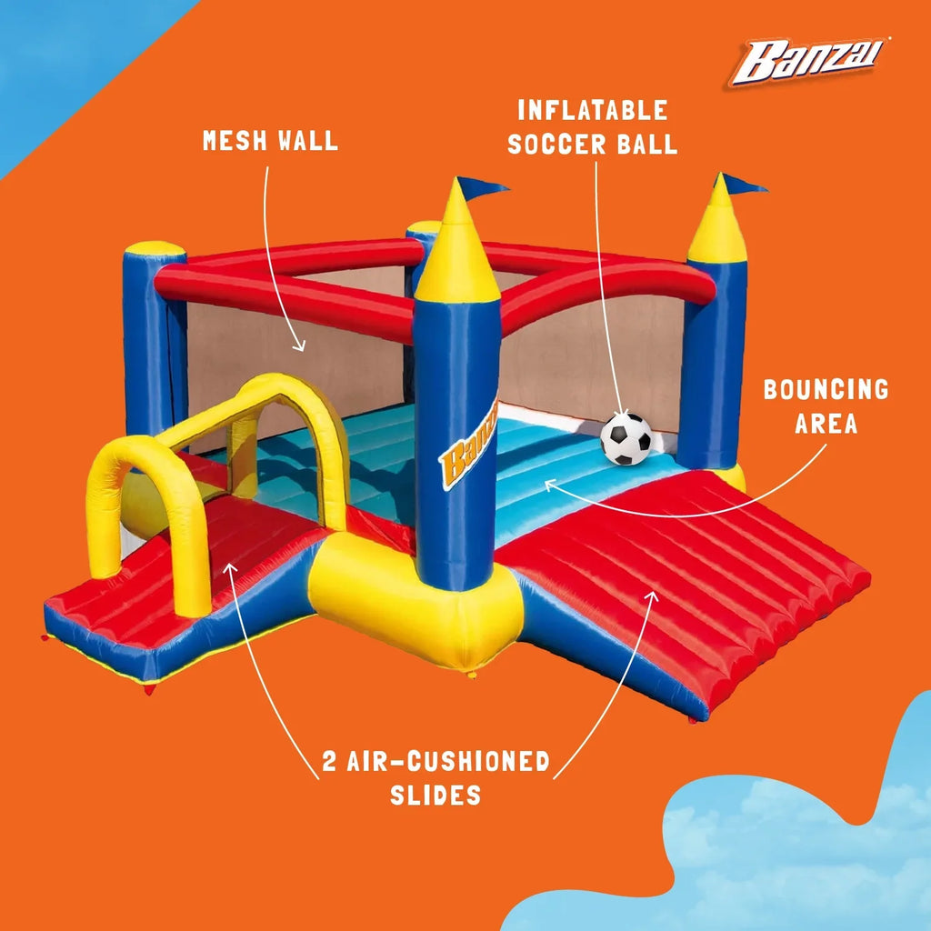 2 Fun House Slides Complete Bounce Slide with Air Blower Banzai N’ Set and
