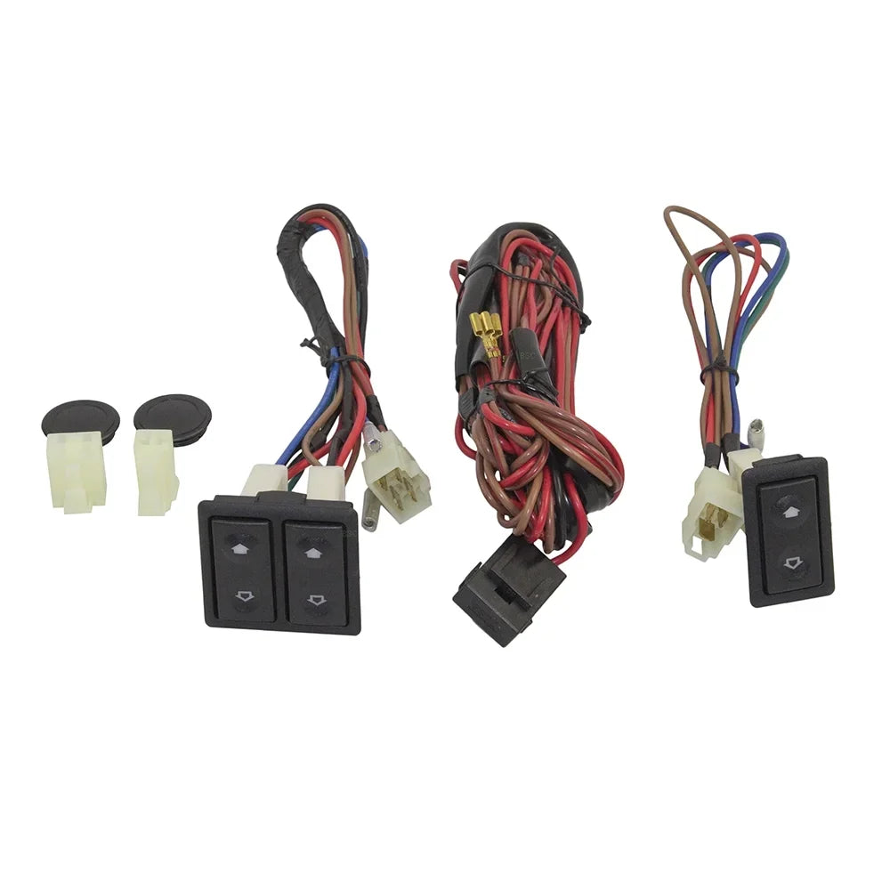 Pickup Compatible Bezels, Car Brock & with with Rocker Replacement 2-Door Design Power Switch Switch Truck Window Van SUV Kit Harness Universal Wiring