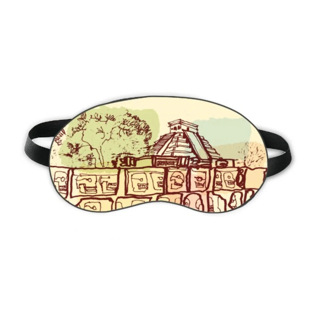 Mexico Night Ancient Shield Shade Chichen Civilization Sleep Blindfold Itza Eye Drawing Cover Soft
