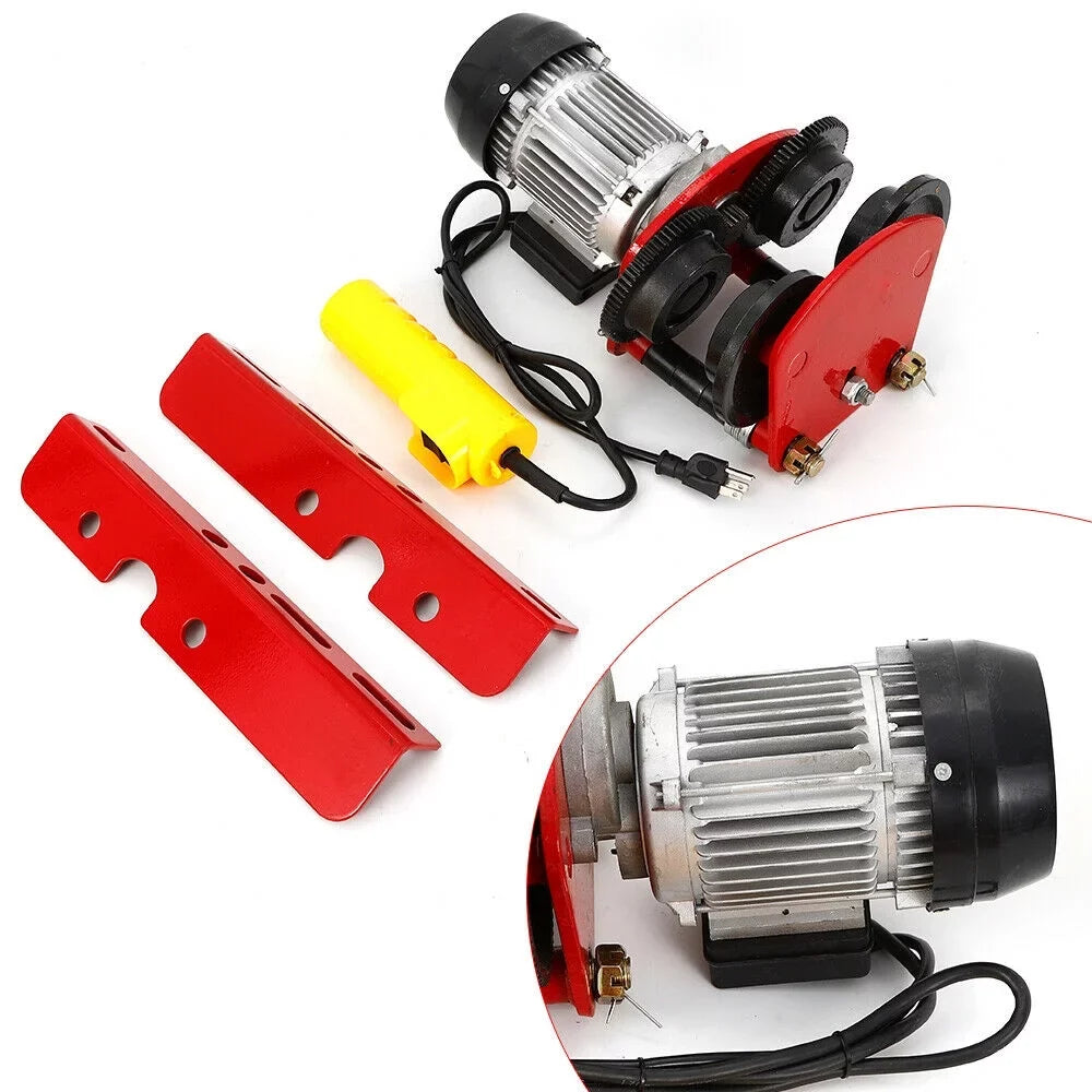 Overhead Lift Control, Hoist Heavy w/I-Beam Electric Garage Trolley 2000LBS Motor Automatic Remote 1400r/m, Winch Overhead Electric Links, Crane Shop Motor Lift Hoist Duty Hoist