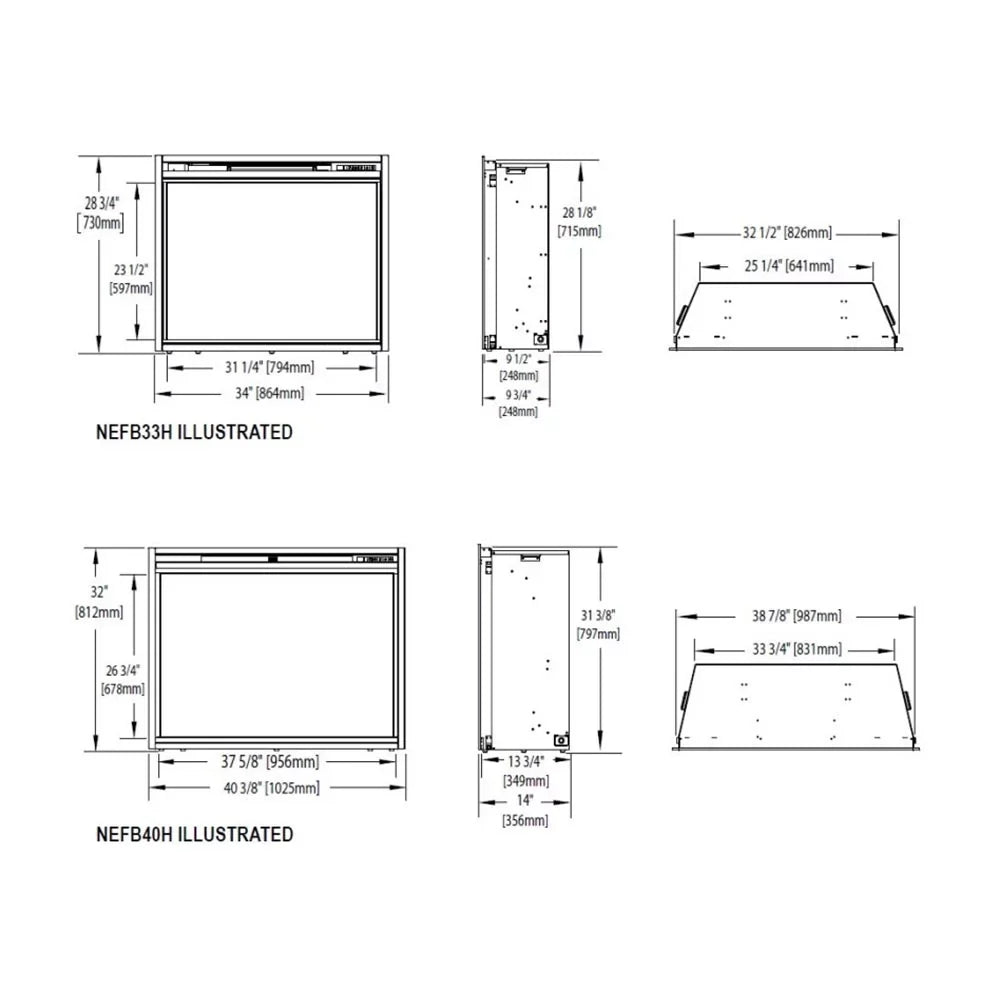 Built-in in. 40 Electric Firebox Insert Napoleon