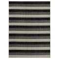 New 5'2"x7'2" Black/Grey, Area Rug, Nicole Striped Patio Charlotte York Miller Country Modern Indoor/exterior