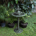 3-Tier Green Fountain Pedestal Bird Corporation Alpine Bath, Plastic