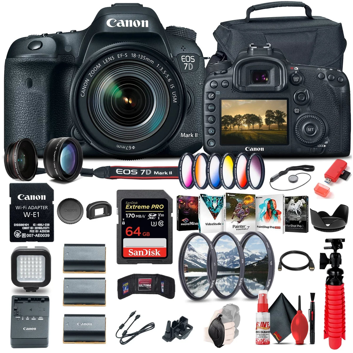 18-135mm W/ Camera USM f/3.5-5.6 More DSLR + 7D II & W-E1 IS Lens Canon EOS Mark