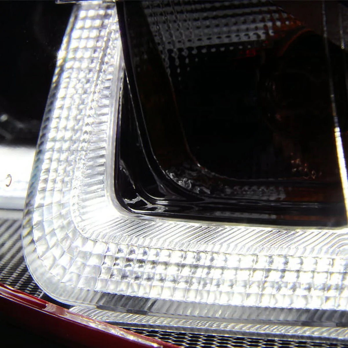 Black [Red AKKON Projector VW Pair Headlight 10-14 Stripe U-Halo] Dual GTI For Bazel - GOLF LED Tube
