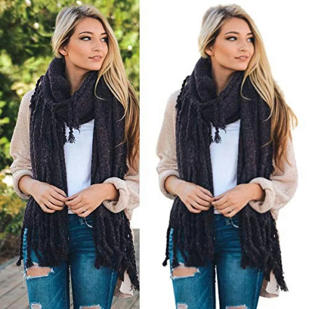 Pashmina for Classy Soft Warm Shawl Cozy Solid Tasseled Lightweight Oversized Blanket (Purple) Plaid Scarves Infinity Scarf Winter grade Scarfs women Chunky