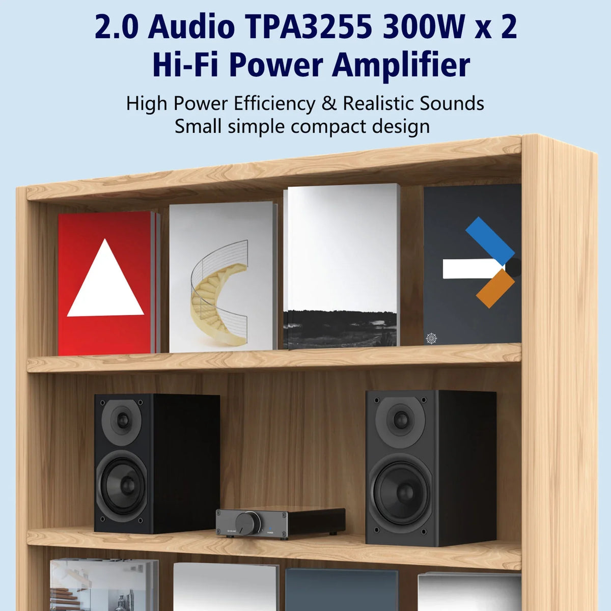 X Digital Audio Speakers Desktop Plug-and-Play Home for Stereo Channel Active 2.0 300W Amplifier Lixada TPA3255 2