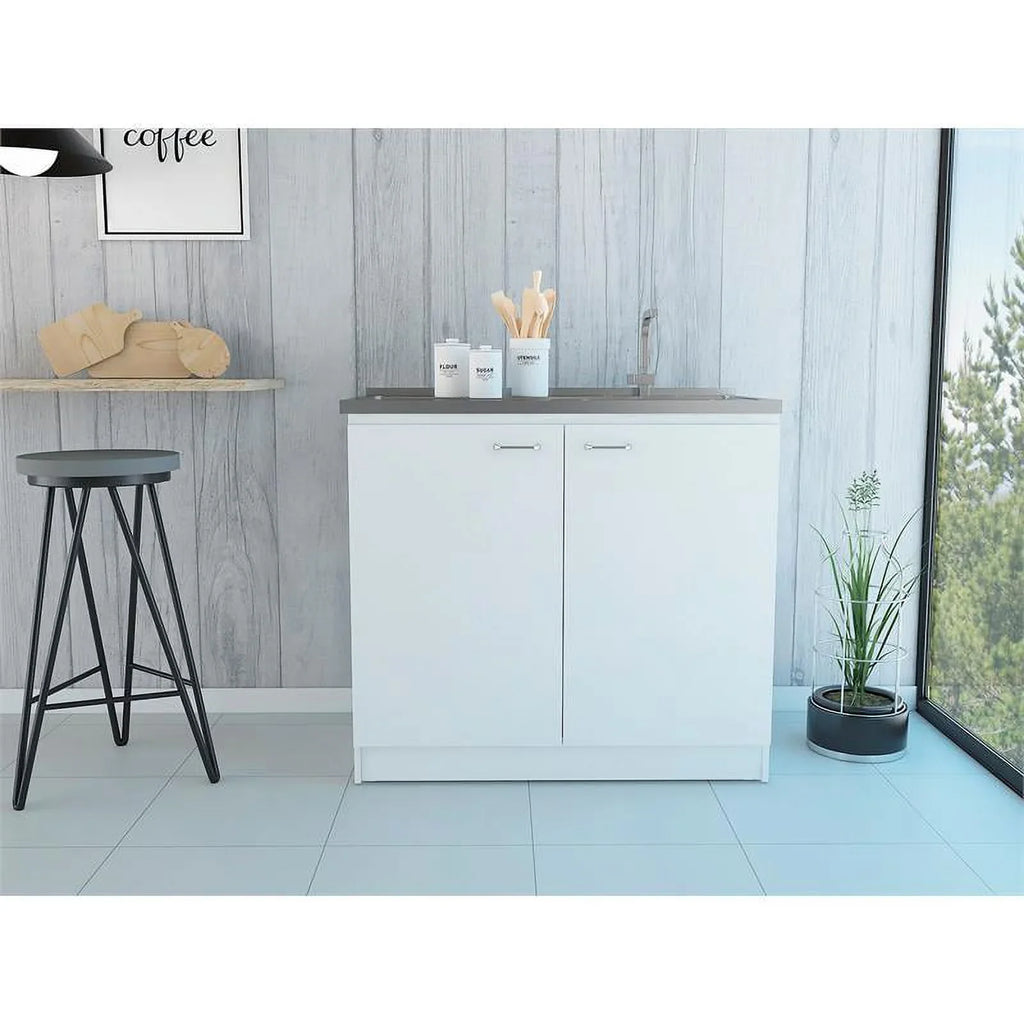 2-Piece Home Square Island Wood Sink Kitchen Set with and Utility