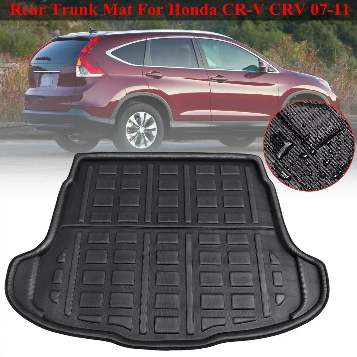 Boot climate, CRV Honda Liner Floor Tray Rear 1pcs Waterproof Trunk All Mat 2007-2011 CR-V Black Cargo for