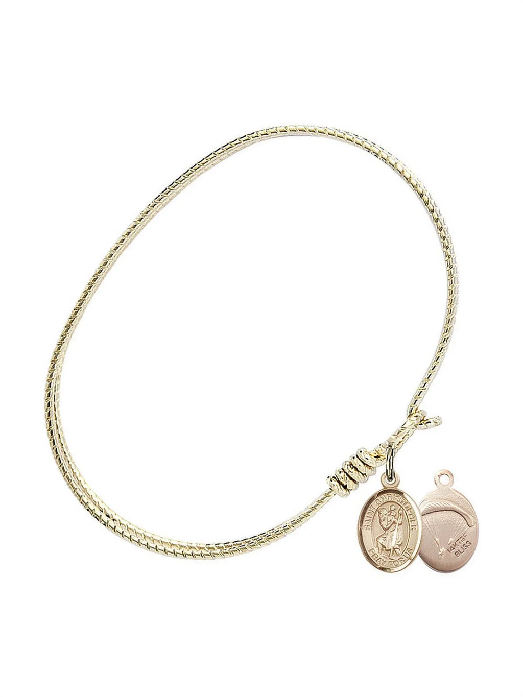 Christopher/Paratroopers w/ St. Hook Bracelet Gold-Filled Bangle 7 Eye Oval 1/4 in inch