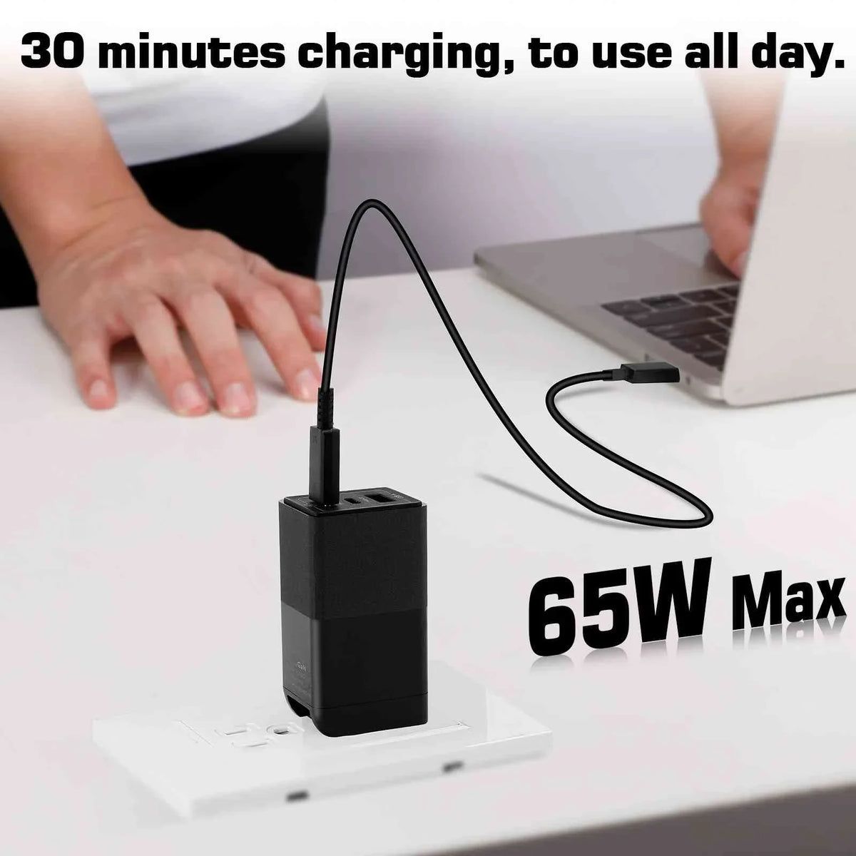 iPhone, Dual MacBook, Youth/Reno3 Pixel, & Travel 3 Steam 5G/A91/K5/Reno with USB-C with Ace, Charger Fast Compatible Galaxy, High-Speed Charging Reno3 65W USB Deck UrbanX Oppo Ports