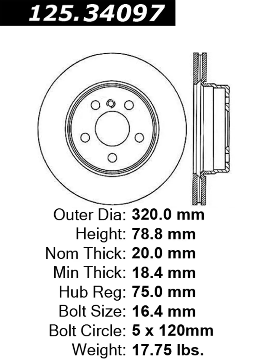2007-2008 2011-2018 3.0I Fits CENTRIC PARTS XDRIVE35I, X5 select: HI-CARBON X5 - DISC