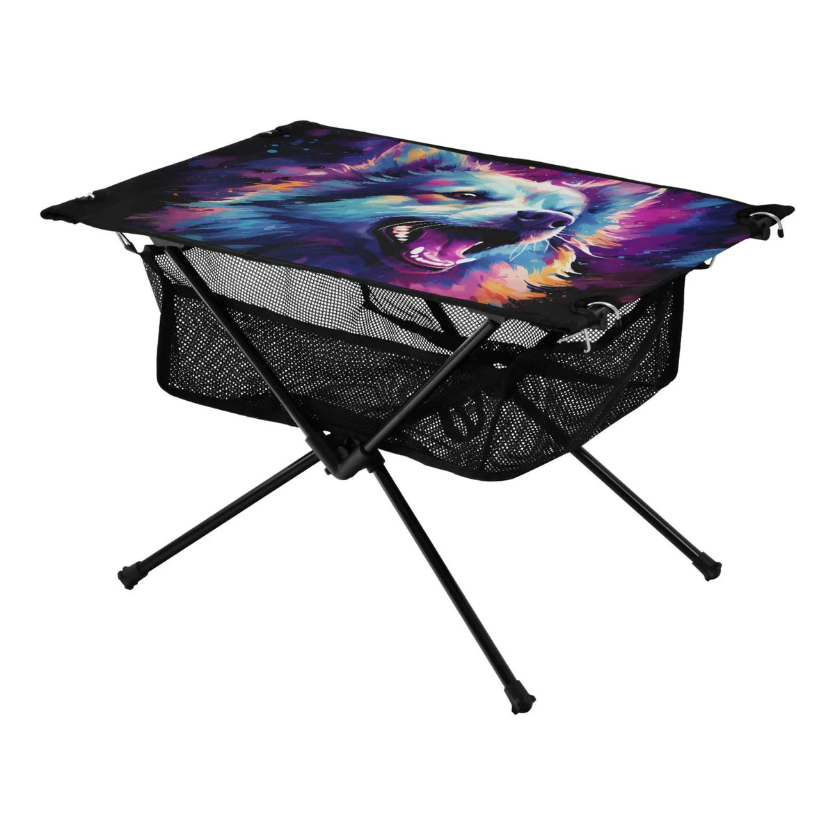 with Foldable Compact Bag Camping Picnic Beach Cool Fishing Table Hiking Wolf exterior Abstract for Table BBQ Portable Storage Table