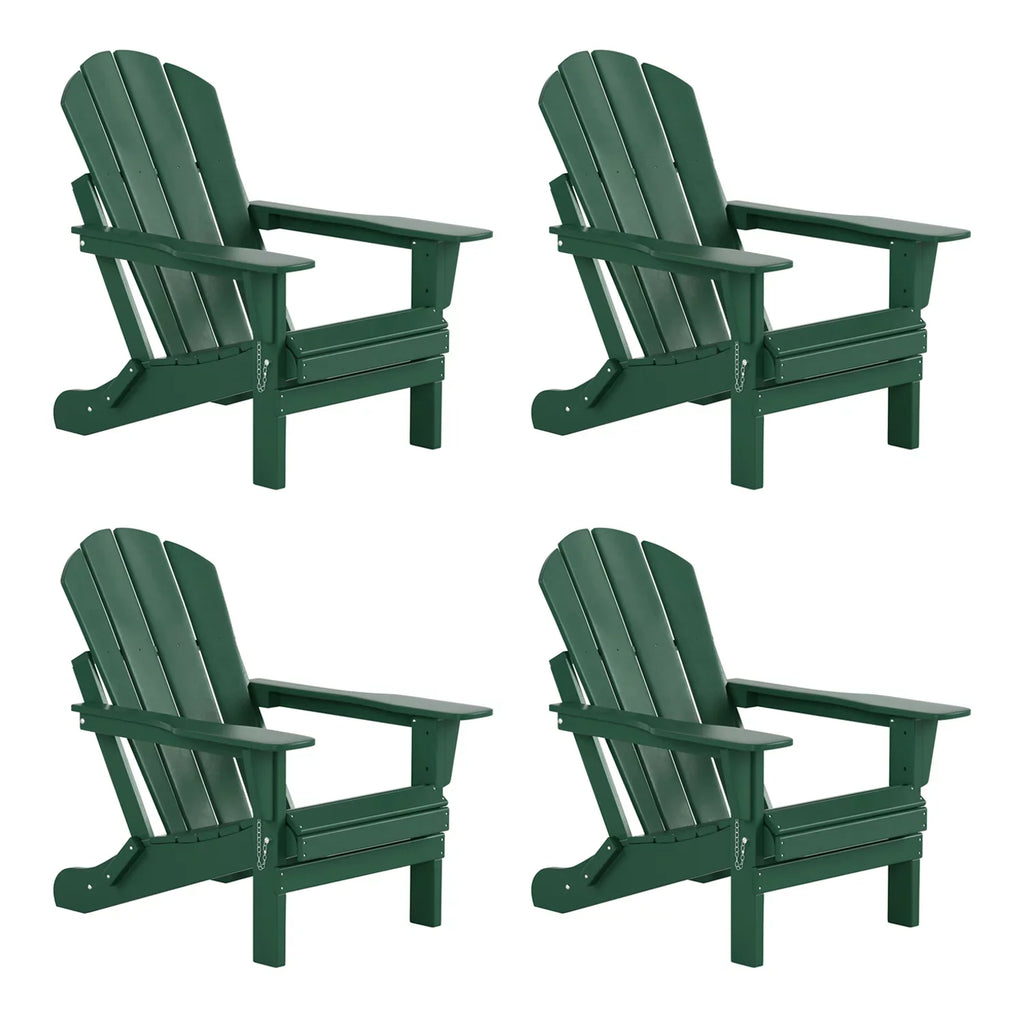 4), PLATINUM (Set EXTRA Adirondack Green exterior of Poly Classic Patio Chairs Dark Folding