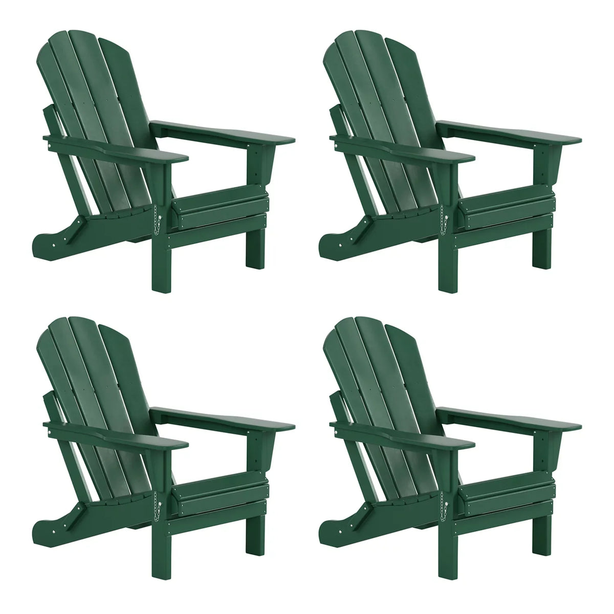 4), PLATINUM (Set EXTRA Adirondack Green exterior of Poly Classic Patio Chairs Dark Folding