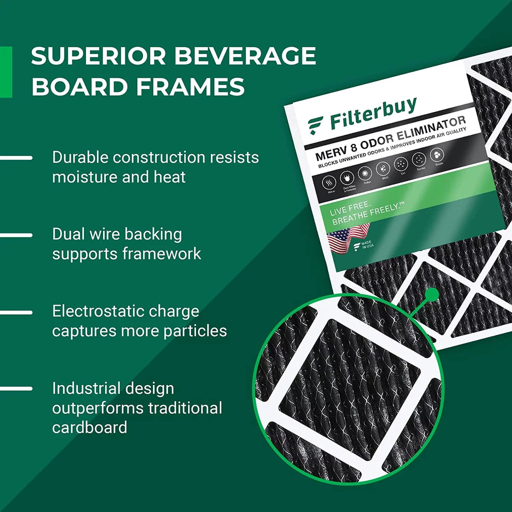 with Eliminator Carbon Activated AC Filters Odor Pleated Filterbuy MERV 8 Air (6-Pack) HVAC Furnace 10x24x1