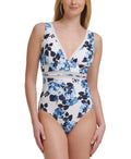 US Mesh-Inset MONTAUK Tommy Swimsuit, Floral-Print FLORAL One-Piece 14 Hilfiger