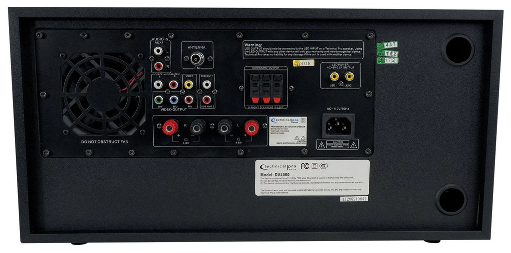 Speakers Technical Ceiling Blue Home DVD Receiver+(2) DV4000 LED Theater 8" Pro