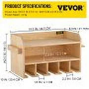 Tool Mount Slots, Wood Organizer, Polished Storage, Wall 2-Shelf Drill 5 Drill