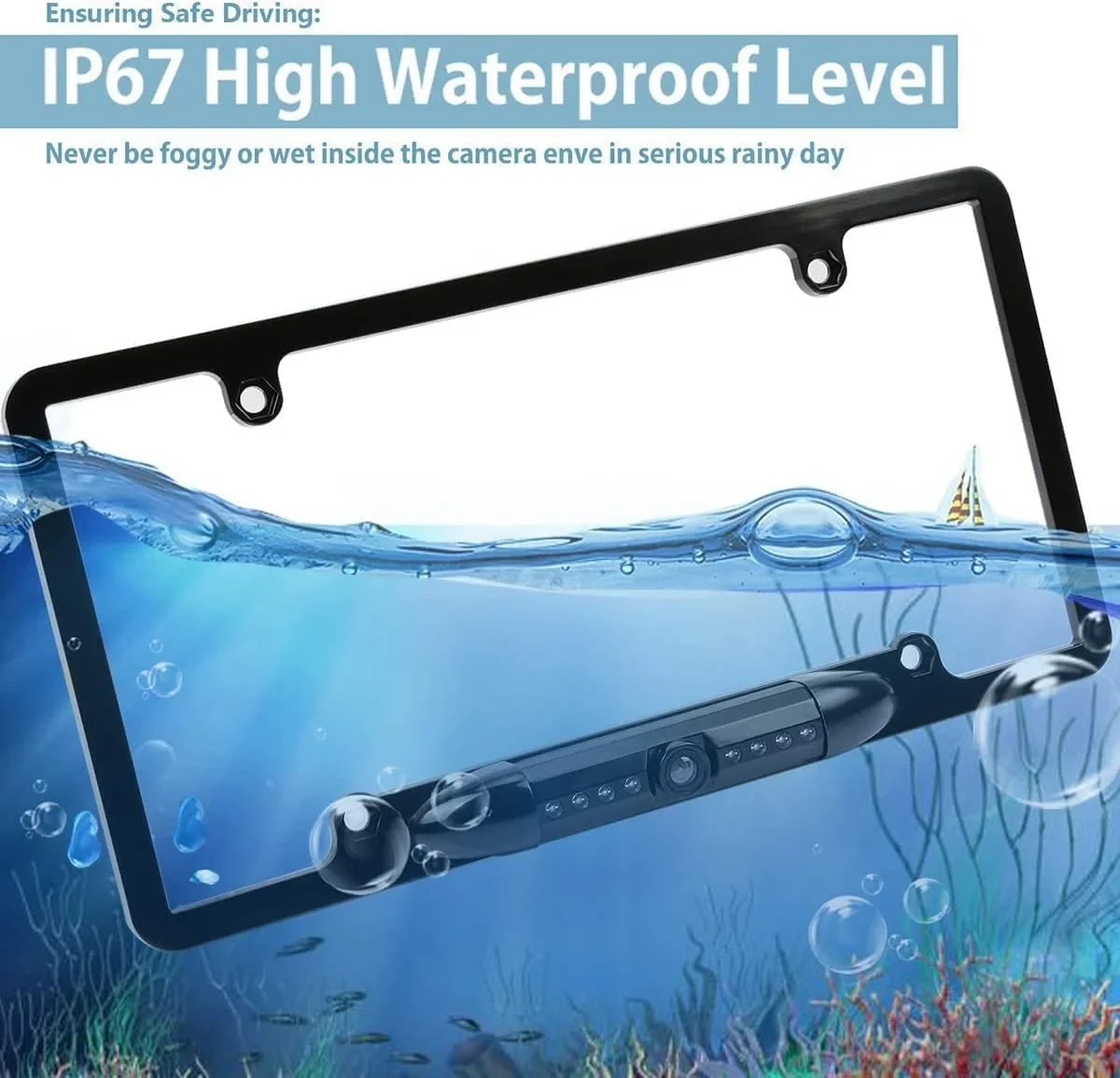 Compatible DMH-160BT AVH-210EX Vision with Backup Rear Plate DMH-100BT License 170° Car Camera Waterproof DMH1770NEX Pioneer View HD Angle Night AVH-2550NEX DMH-WT8600NEX Radio AVH-120BT CAM108