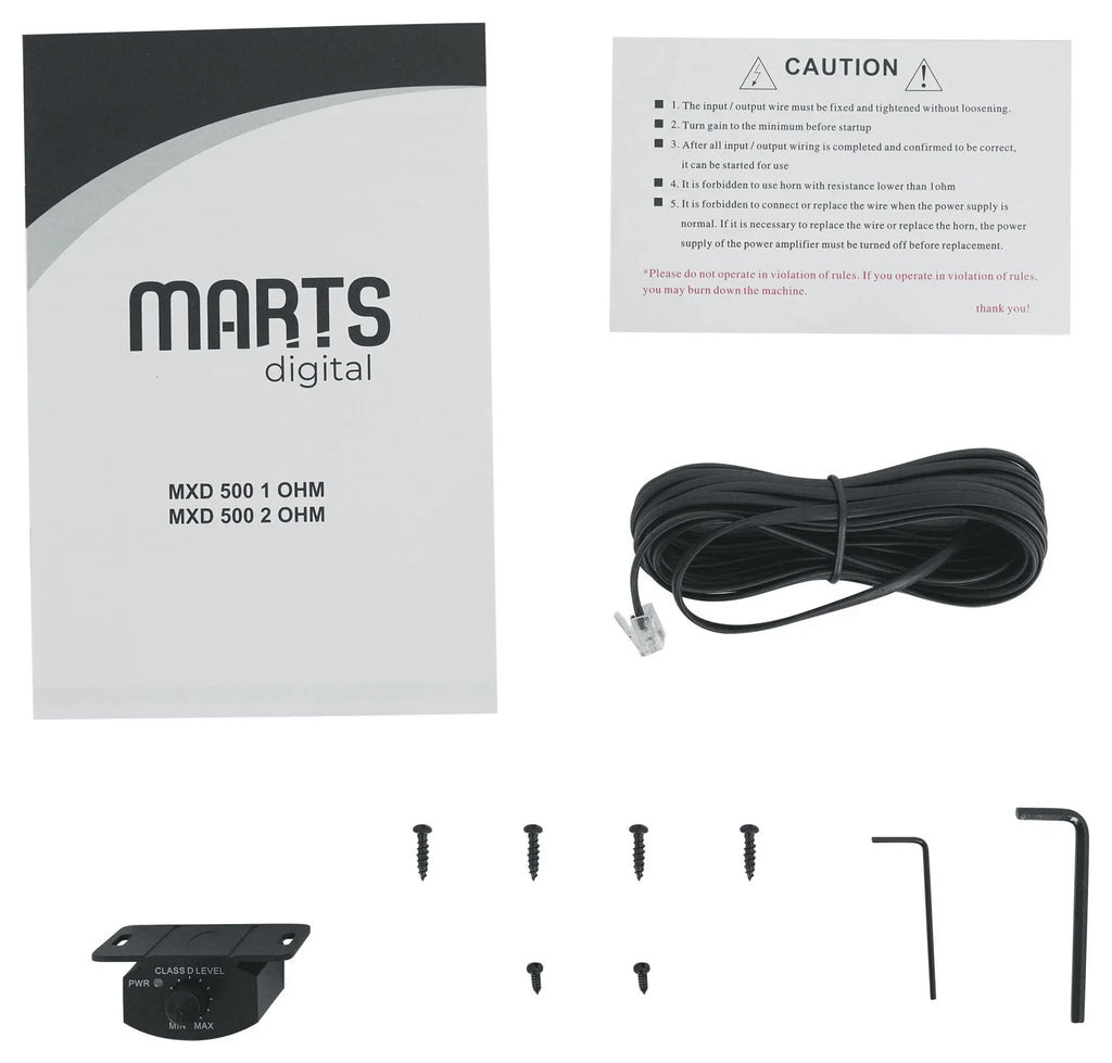 Mono Marts OHM Amplifier+Bass Car Digital MXD Kit 500 1 RMS 500w Remote+Amp
