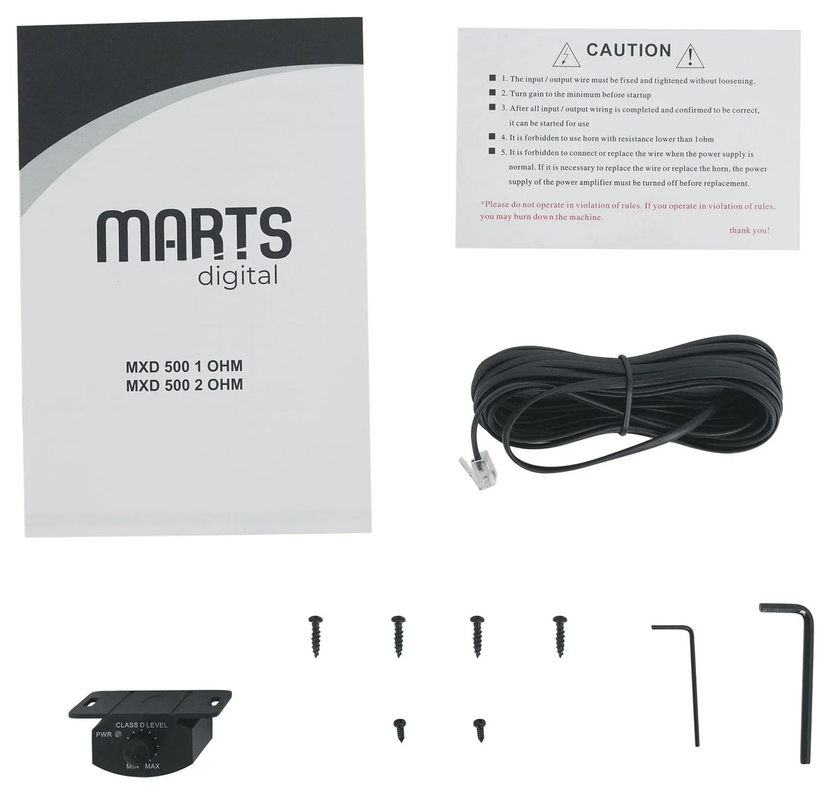 Mono Marts OHM Amplifier+Bass Car Digital MXD Kit 500 1 RMS 500w Remote+Amp