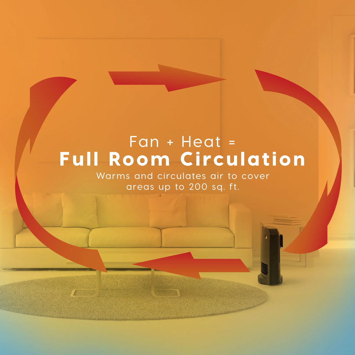 Motion 1500-Watt with Black Sensor, Built-in WOOZOO Heater Oscillating Portable Thermometer, USA IRIS