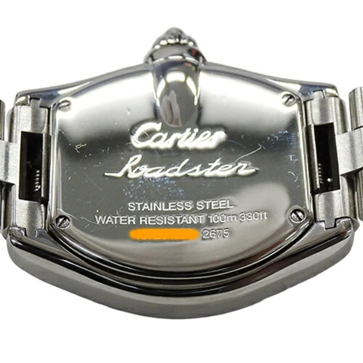 Stainless Ladies SS Steel Date Silver Quartz W62016V3 Cartier Pre-Owned (Fair) SM Roadster Polished Watch
