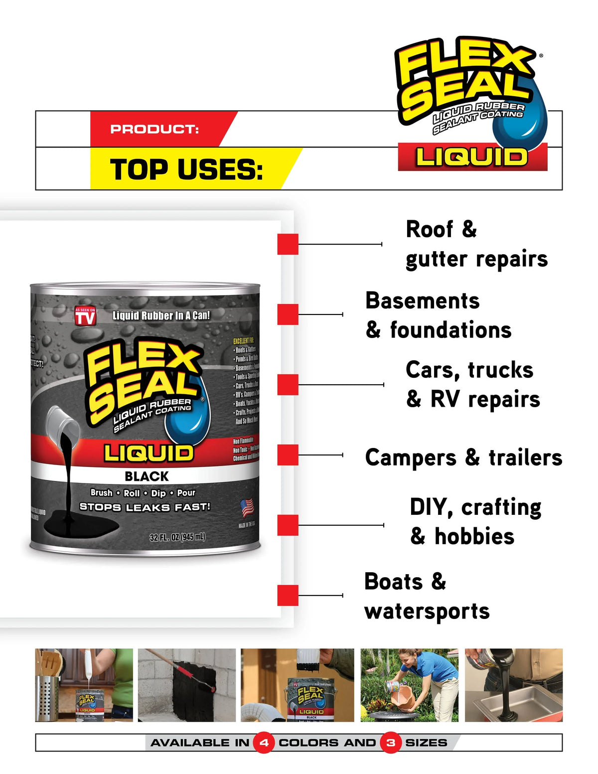 Seal Coating, Gallon, Clear Sealant Rubber 1 Flex Liquid