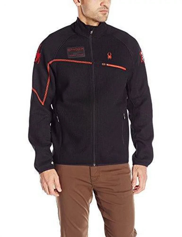 Black/Volcano Men's Alps Zip Full Jacket, Spyder