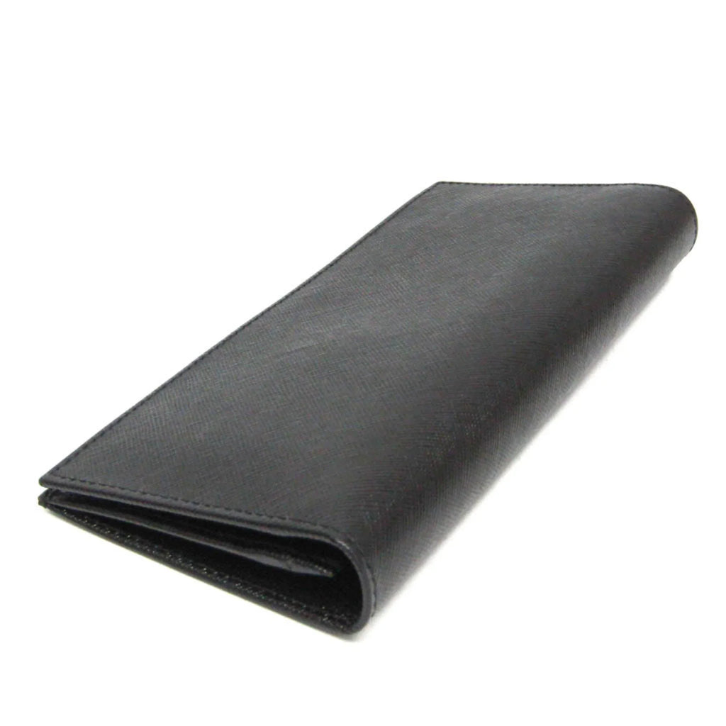 Men's 2M0836 Long Leather Prada (Good) (bi-fold) Black Pre-Owned Saffiano Wallet