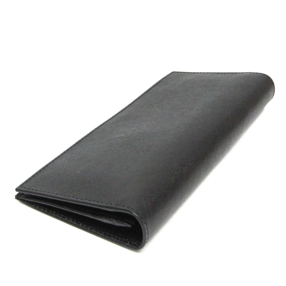 Men's 2M0836 Long Leather Prada (Good) (bi-fold) Black Pre-Owned Saffiano Wallet