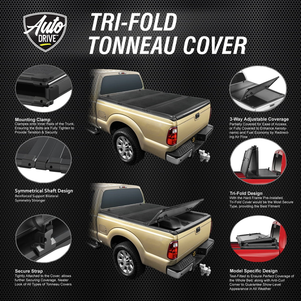 09-18 10-22 Fits Tonneau Hard Ram Dodge Truck Ram Tri Drive Bed 3500 / Fold Cover Auto 2500 1500 Bed 6.5Ft Dodge