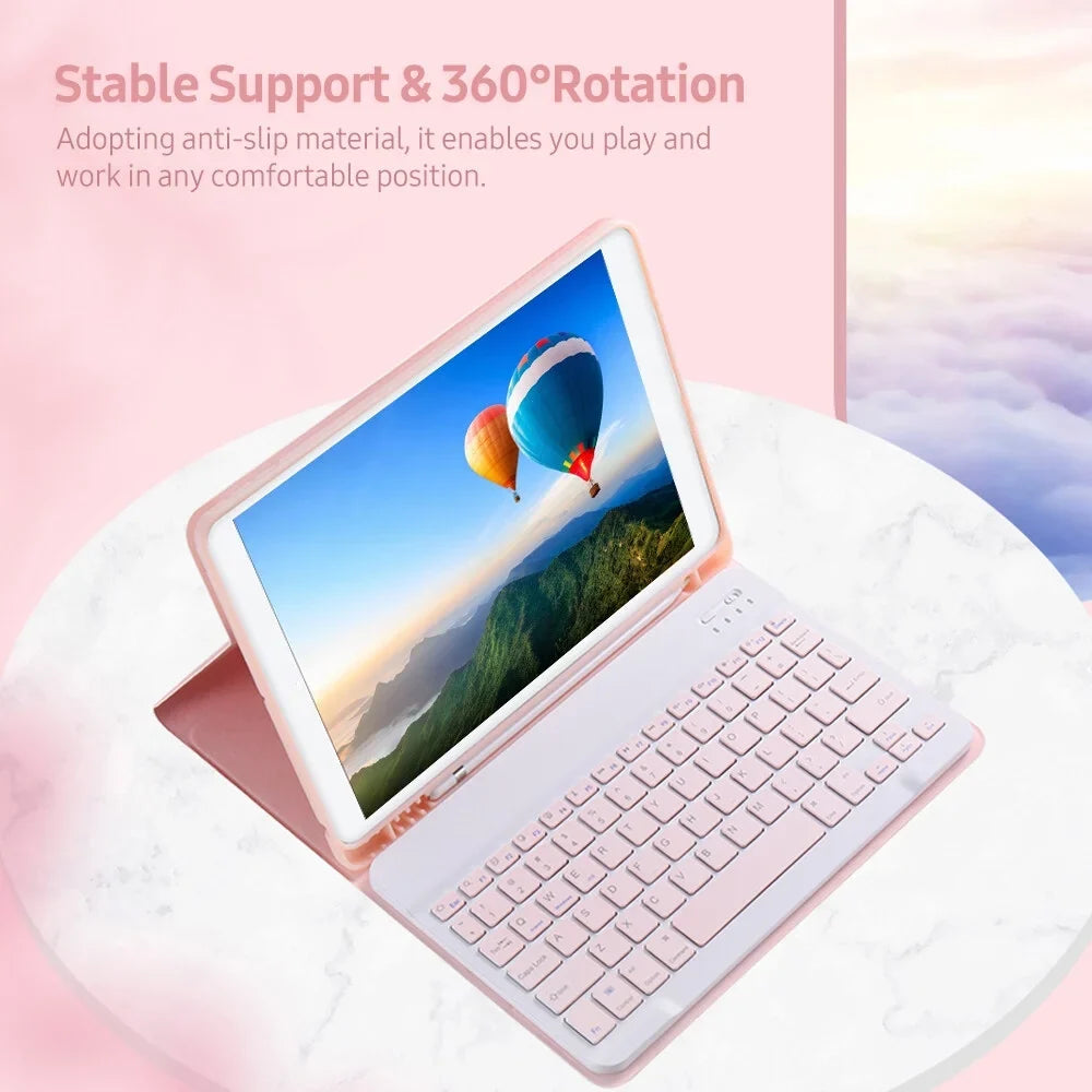 Compatible Case with Green 2020 10.5/ Elastic Slot iPad 10.5 Air3 iPad 2019/ BT Keyboard Pro Pen Detachable 10.2 with
