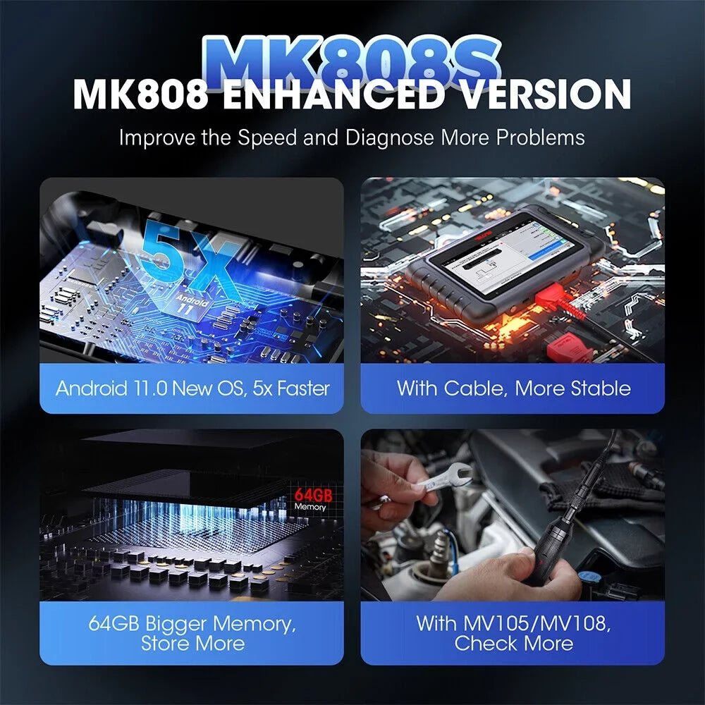 MX808 MK808 Test, 28+ Service, MaxiCOM Car OBD2 Scanner MK808S of Active All Diagnostic FCA MaxiCheck Reader Autoauth Updated Autel Diagnosis, Code System