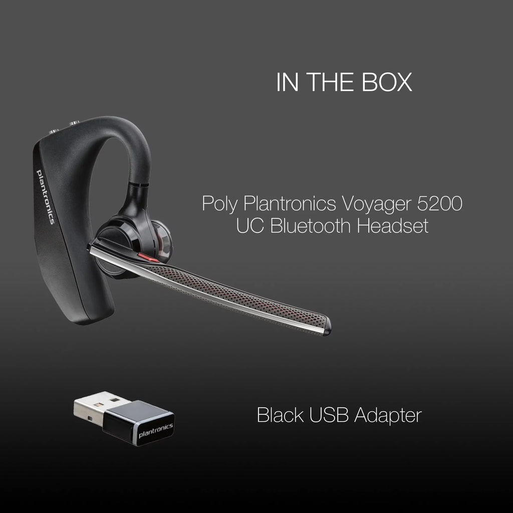 Plantronics PC, Softphones, Voyager 5200-UC 206110-01 Tablets Bluetooth MaC, - - Headset Compatible with Smartphones,
