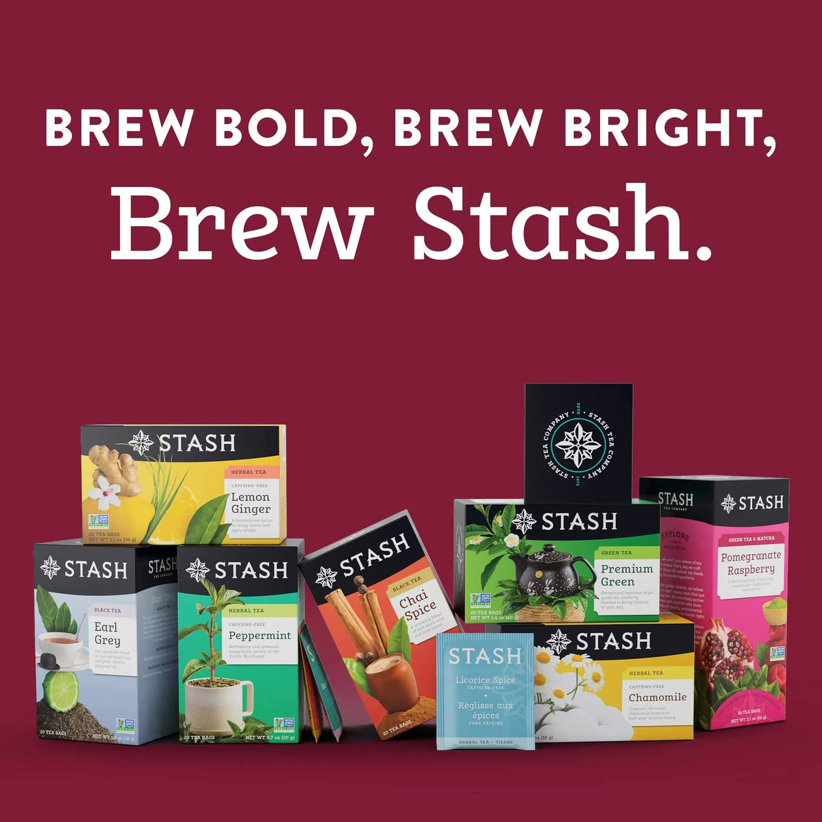 '- Stash Non-GMO No (Pack Verified Caffeinated, with of Premium Tea 120 Chai - 6) Total Artificial Project 20 Count Green Bags Tea Tea Ingredients,