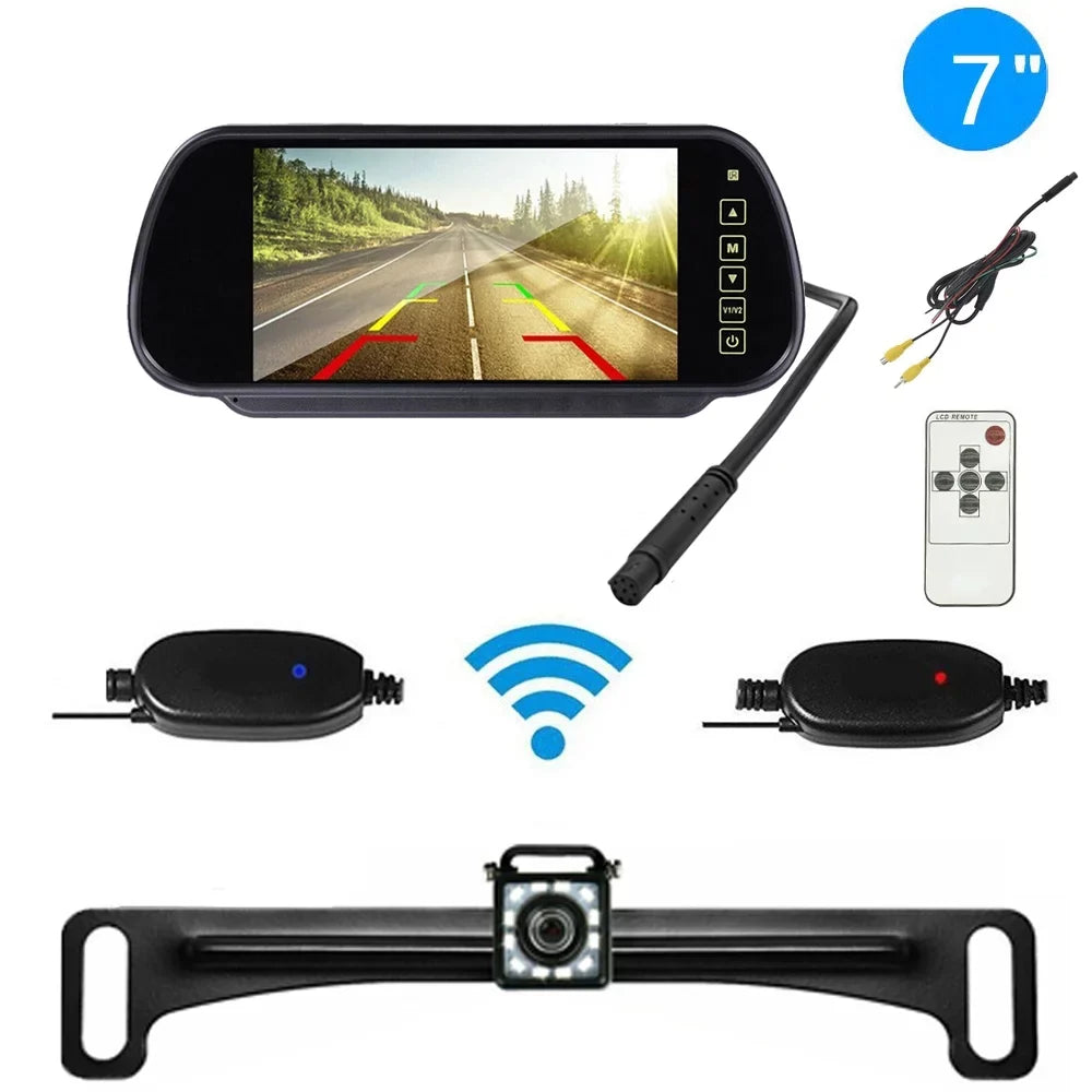 System View Vision Parking Car HD Wireless Night Rear 7" Backup Monitor Camera
