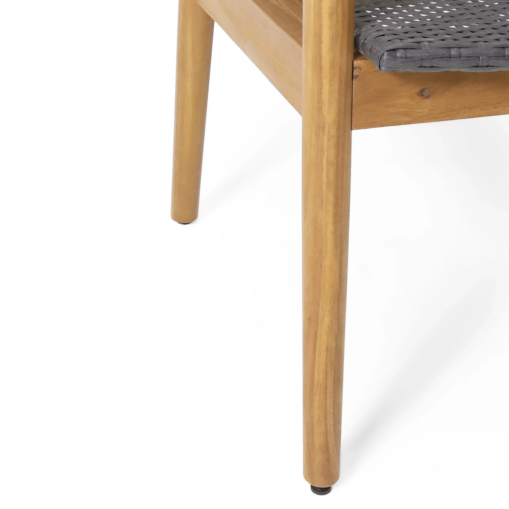Seater Wood exterior Remuda Chat Wicker and Teak Gray and 4 Acacia ,