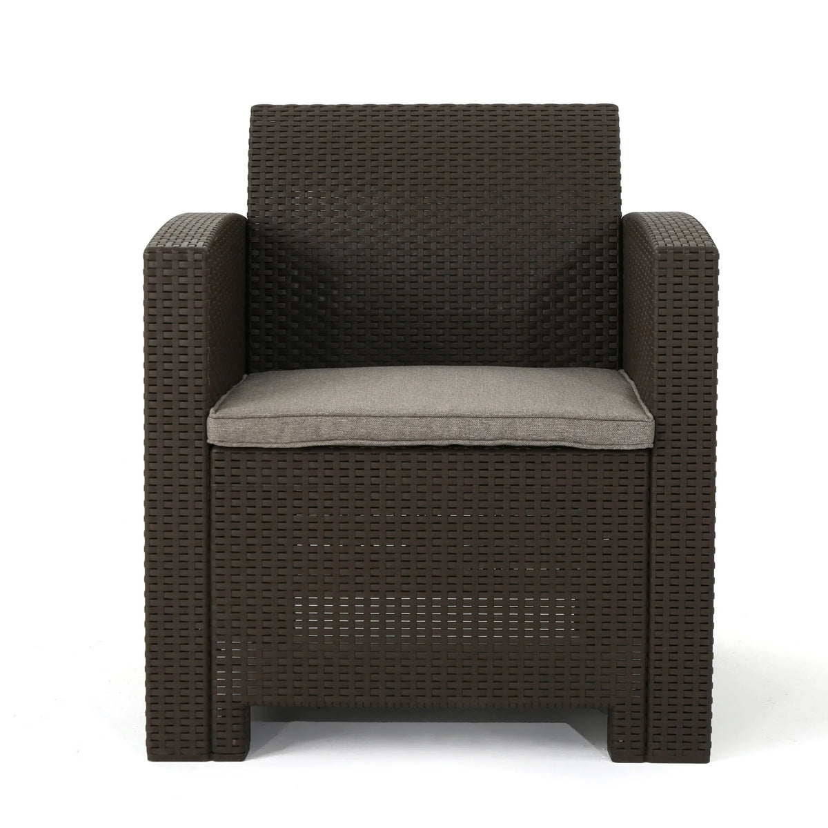 Ollie Pit, exterior 4-Seater with Brown Fire Beige Club Chat Mixed Wicker Set Chair and