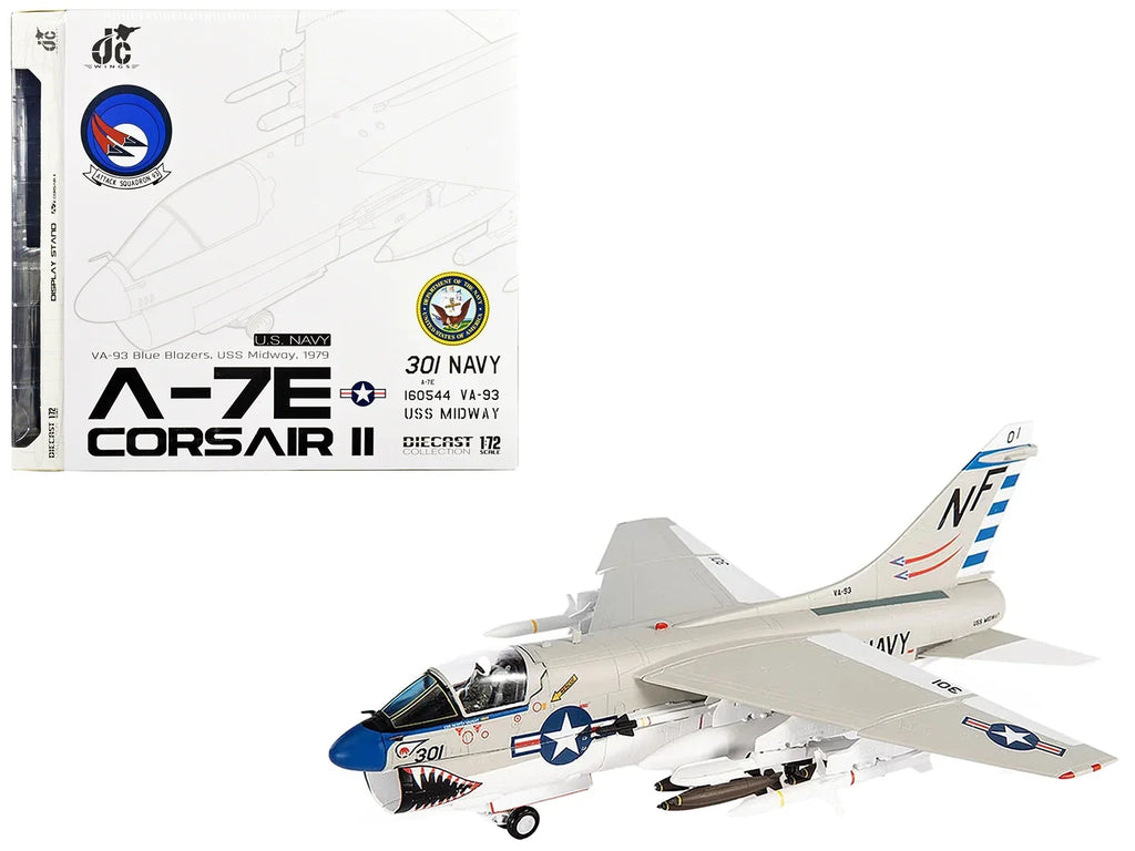 Aircraft "VA-93 Diecast by USS JC Attack Wings Model 1/72 Navy Blazers United Corsair II Vought (1979) A-7E States Blue Midway"