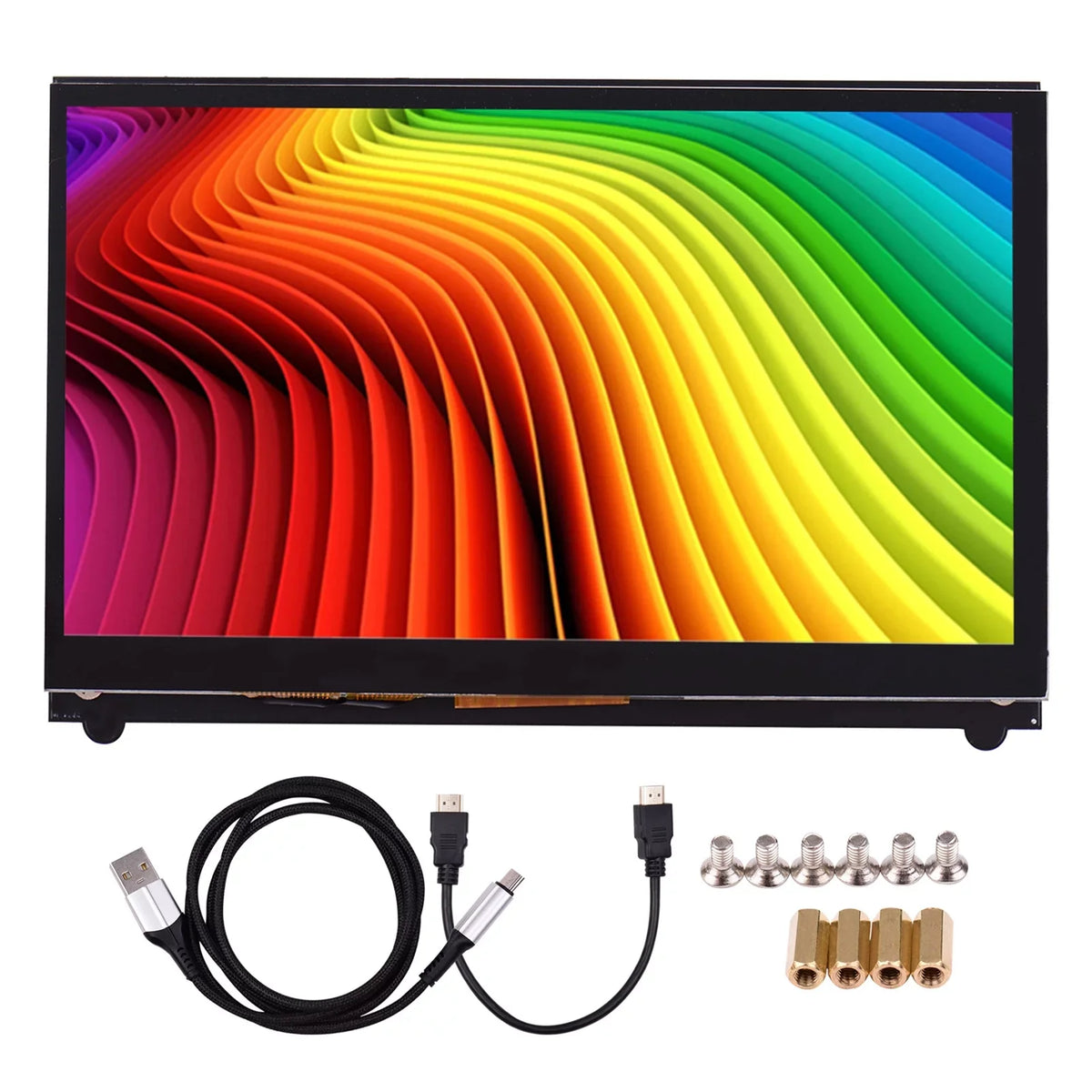 Inch Interface 1024*600 Raspberry Educational USB Display Pi Touchscreen Portable Htovila with 7 Capacitive with IPS Small Resolution Compatible Tool