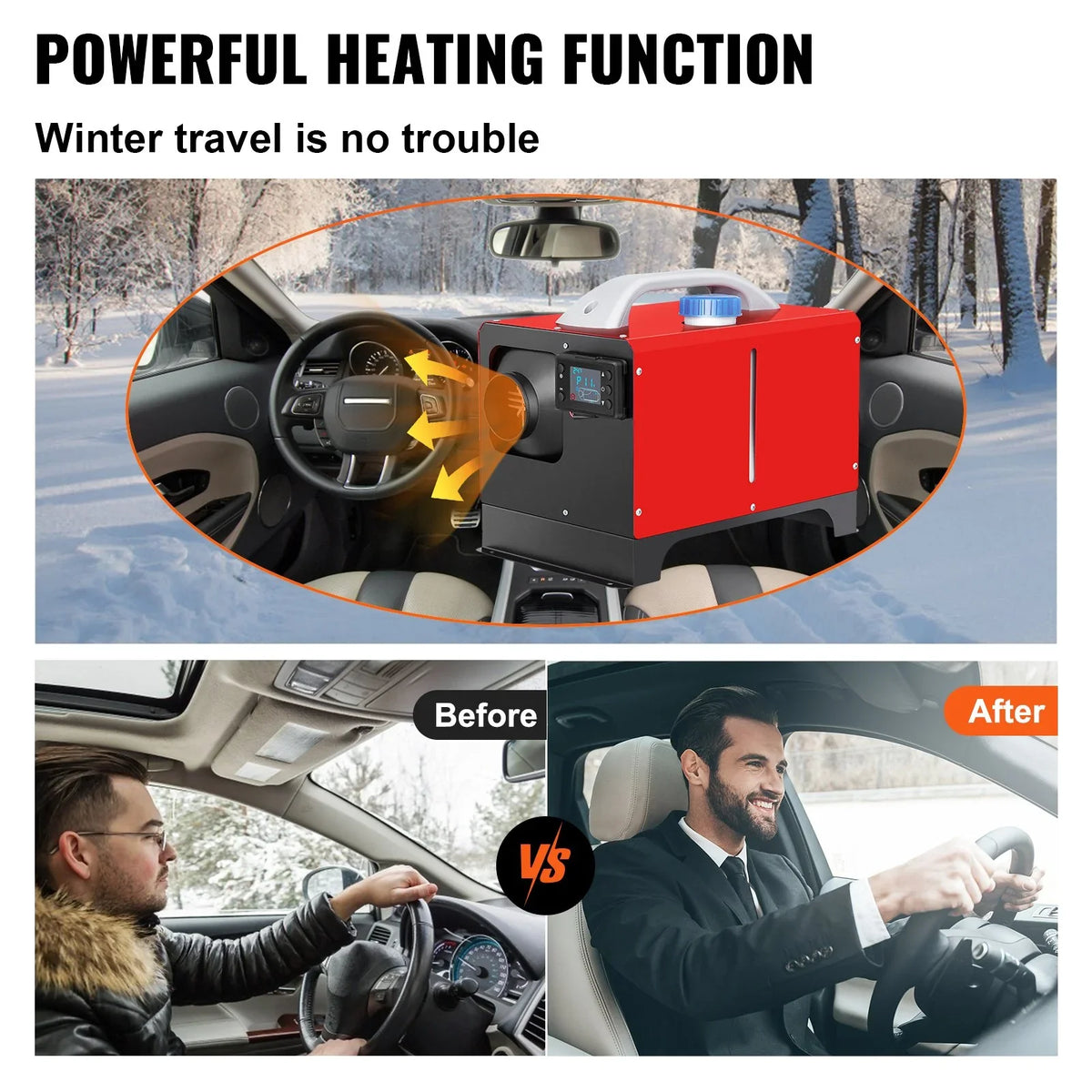 Car Bus, Truck and Control Air Fast 5KW RV, Trailer, Heater Mini Boat, Motorhomes for Remote Diesel Heating 12V LCD, VEVOR Heater with