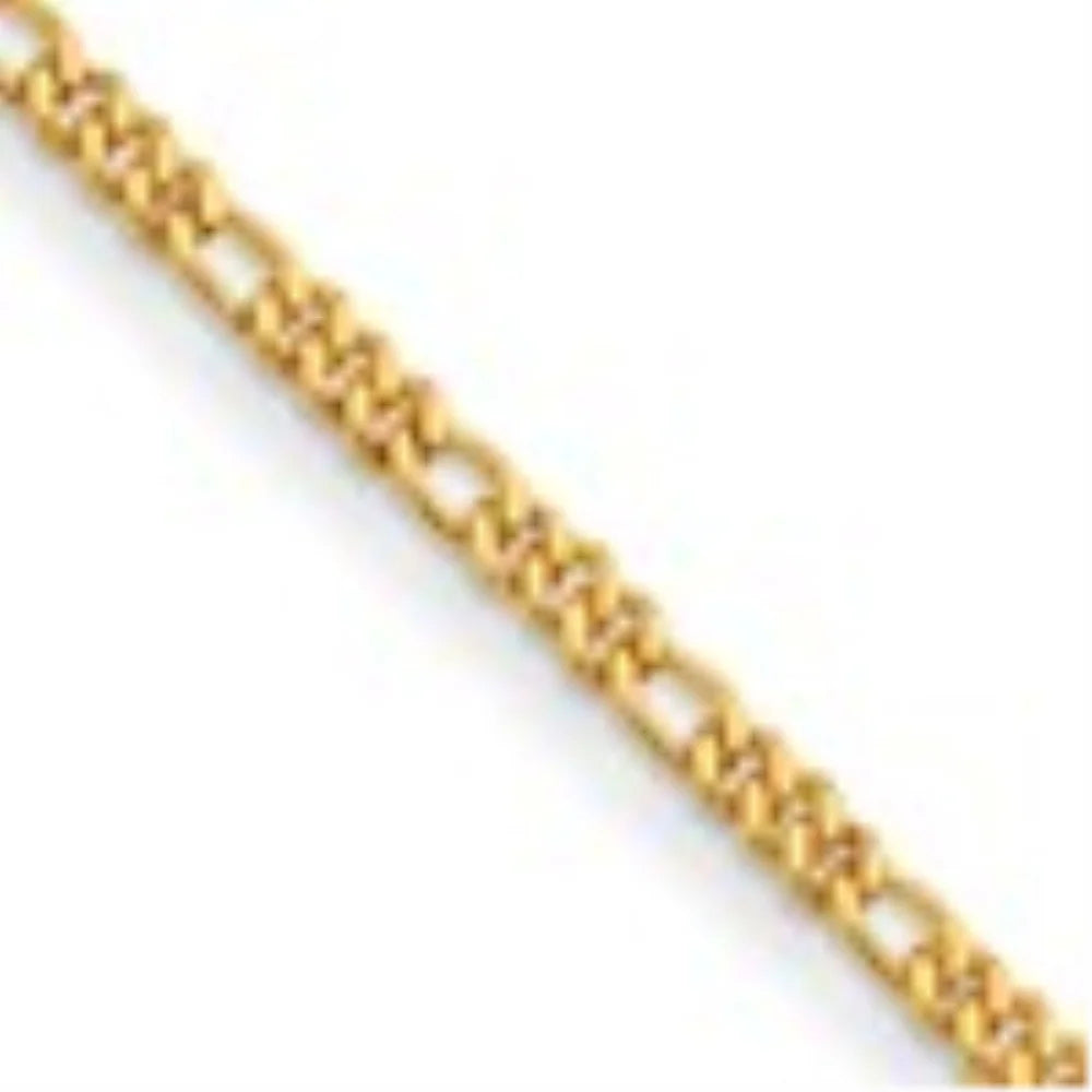 Fine 4.8mm Bracelet 24k Gift Gold for Chain Day Polished Solid 8" Yellow Auriga Jewelry Mother's Women Figaro
