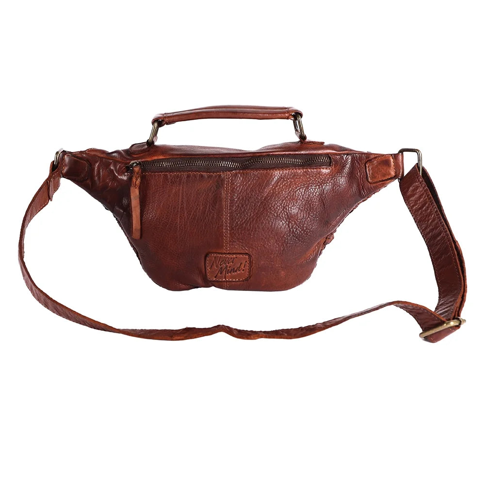 Fanny Handbag Leather Vintage Women Mind Never Cowhide Purse Bag Western Pack Handmade NM Genuine Nmbgm148E